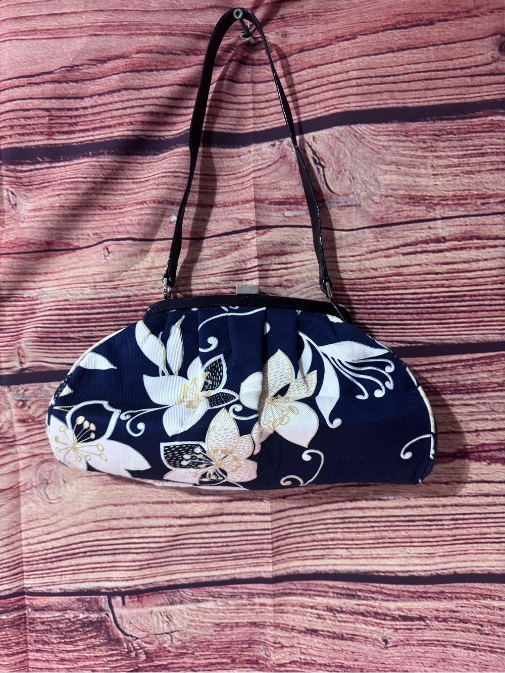 Navy “Stuart Weitzman”beautiful like new Floral Shoulder Bag